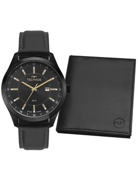 Kit Technos Masculino Steel Preto