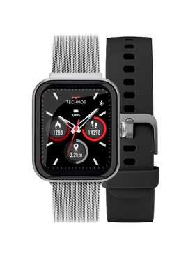 Smartwatch Technos Connect MAX Prata e Preto