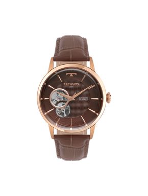 Relógio Technos Automatico Masculino  Open Heart Rosé