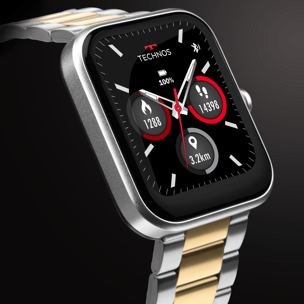 Smartwatch Technos Connect MAX Dourado e Prata - TMAXAN/8D