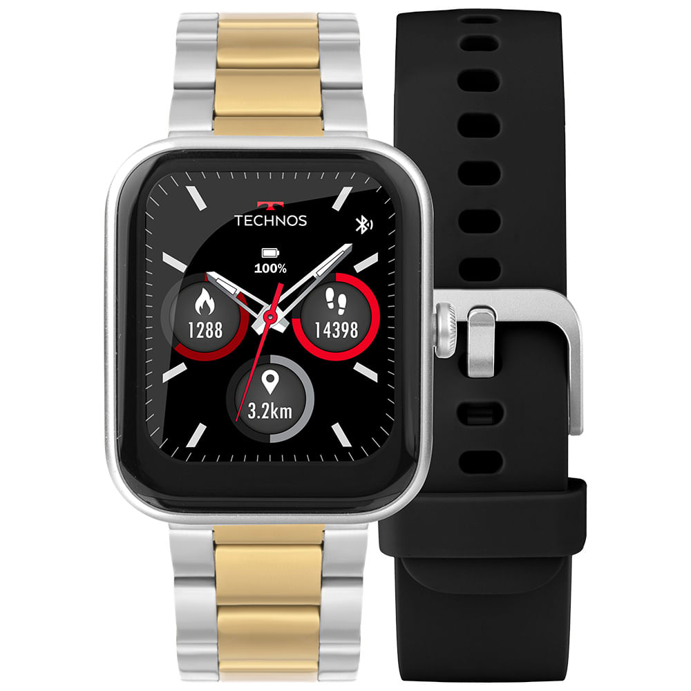 Smartwatch Technos Connect MAX Dourado e Prata - TMAXAN/8D