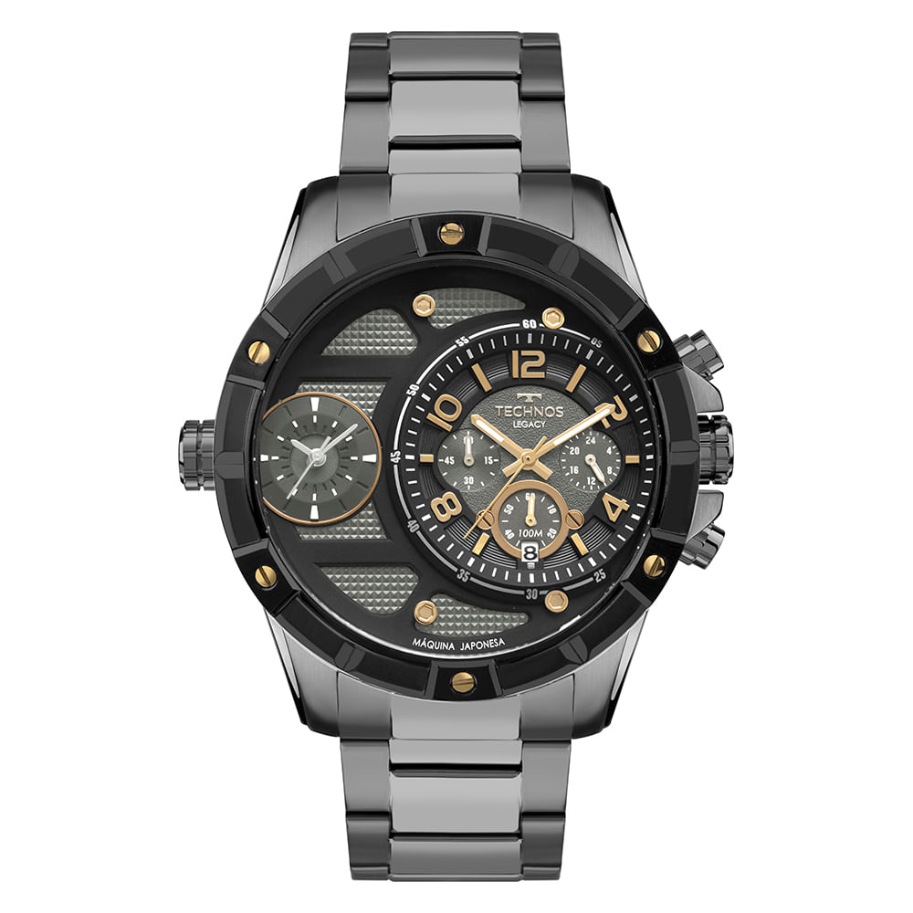 洋楽 G-RAP L S O B Relógio Masculino Technos Legacy Grafite Cronógrafo - OS2A2MAQAB/1F