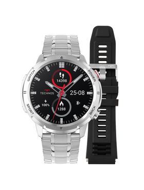 Smartwatch Technos Connect Sports Call Prata