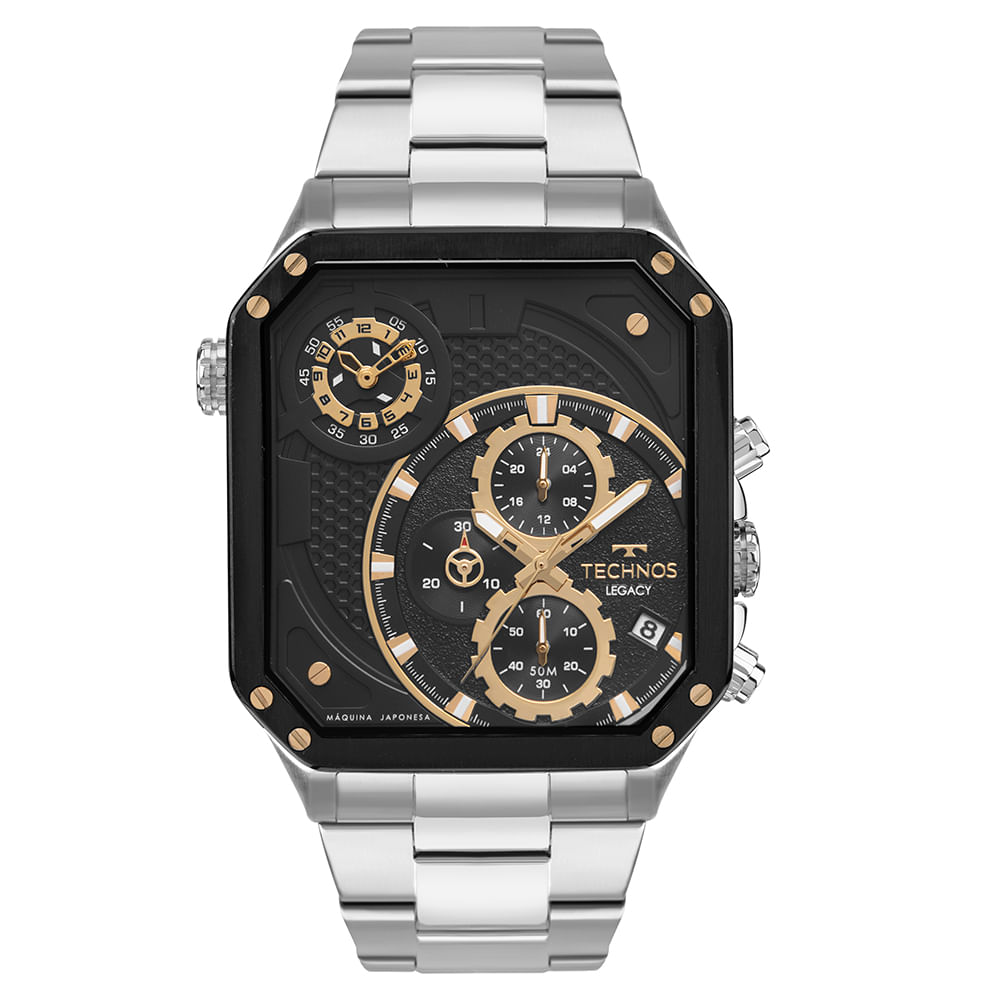 Relógio Masculino Technos Legacy Prata Cronógrafo - JS152MAQAB/1P