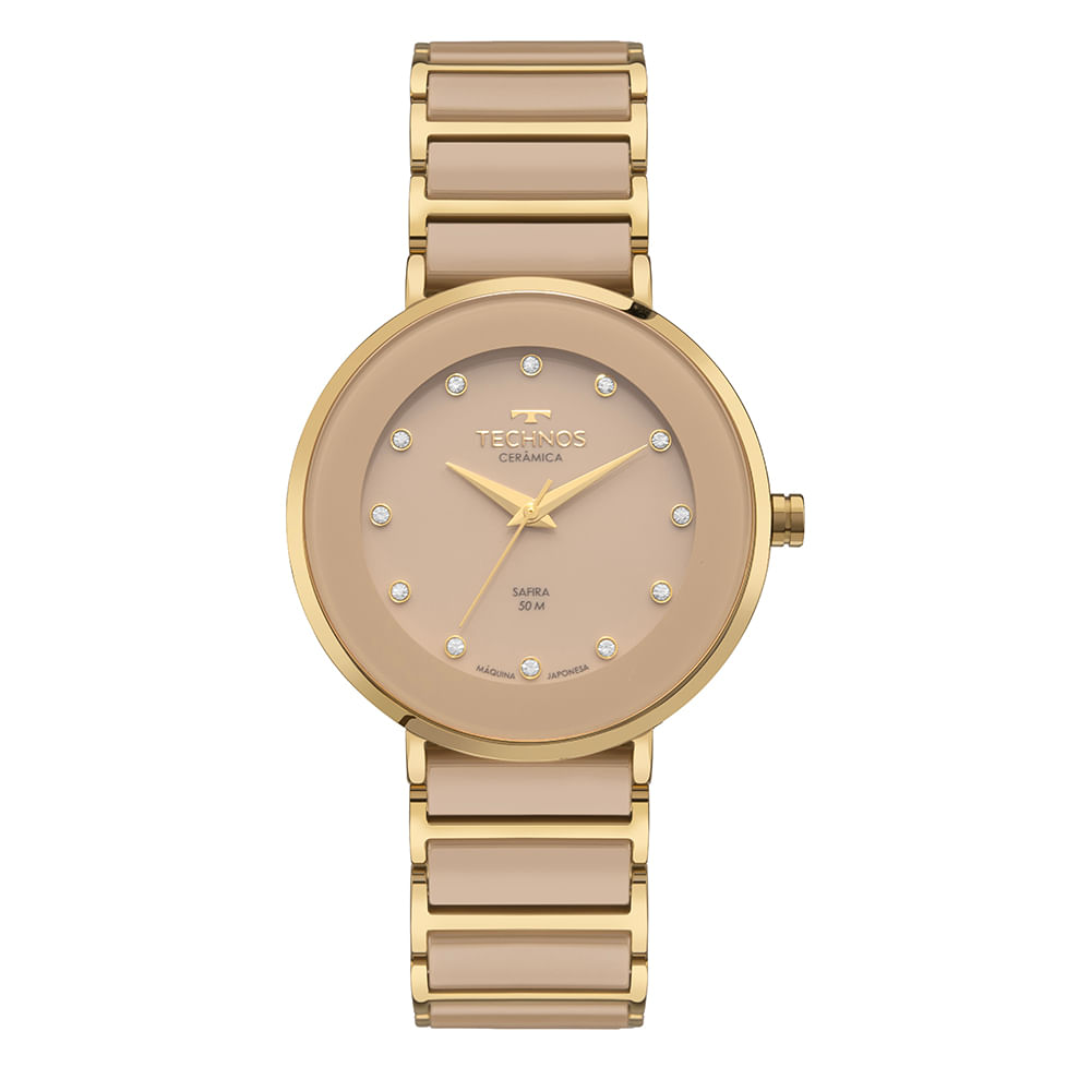 Relógio Technos Feminino Ceramic Sapphire Dourado - 2035LMM/1X