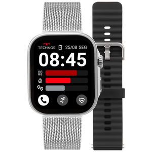 Smartwatch Technos Connect Max Call Prata - TMAXCAB/9K