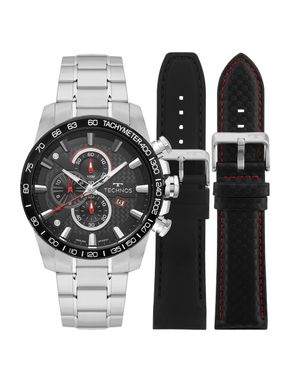 Relógio Technos Masculino Carbon Prata