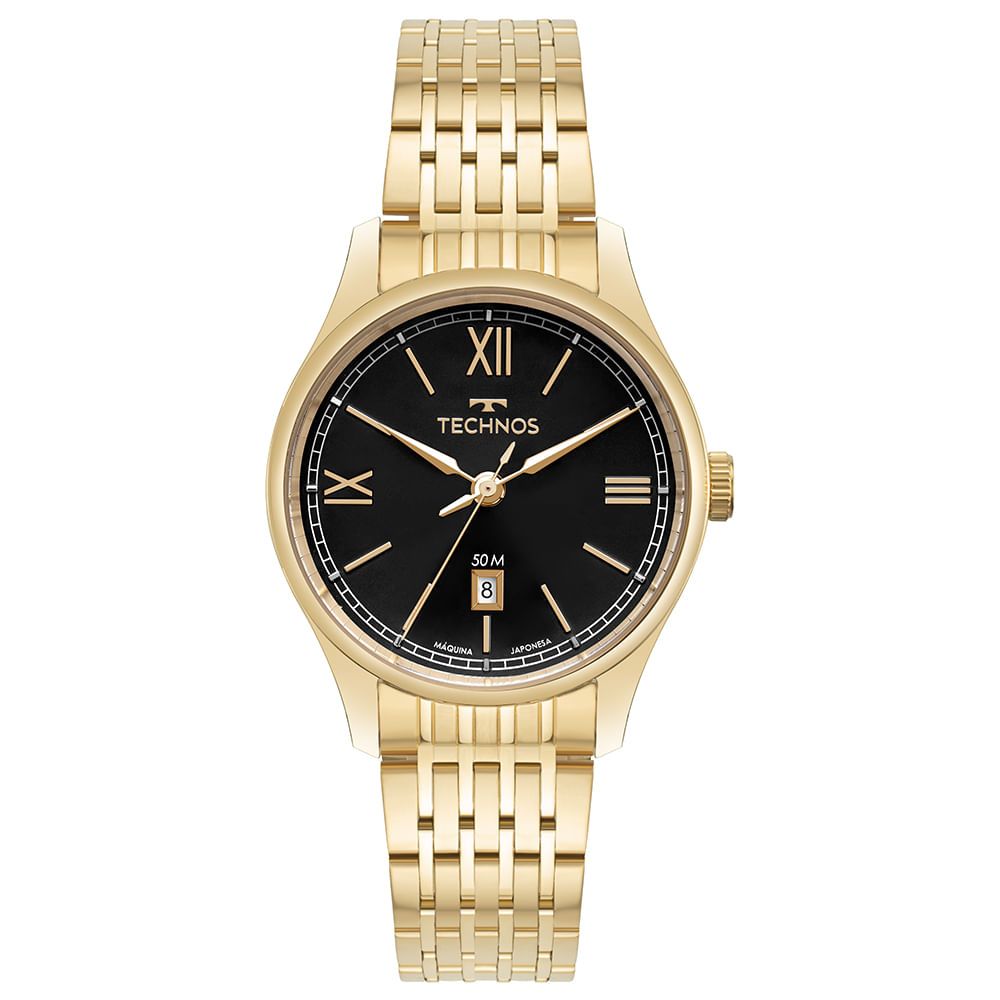 ゆっこ Relógio Masculino Technos Dourado Executive - 2115TZJ/1H