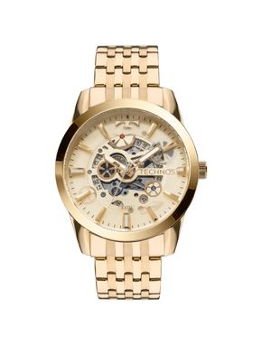 Relógio Technos Masculino Automático  Skeleton Dourado