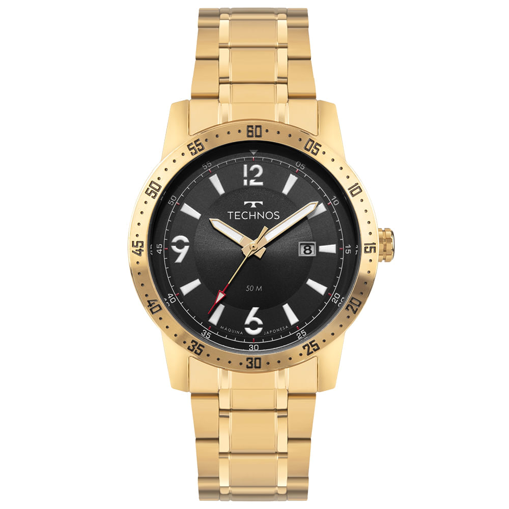 Relógio Militar Masculino Dourado Technos - 2115UCC/1P