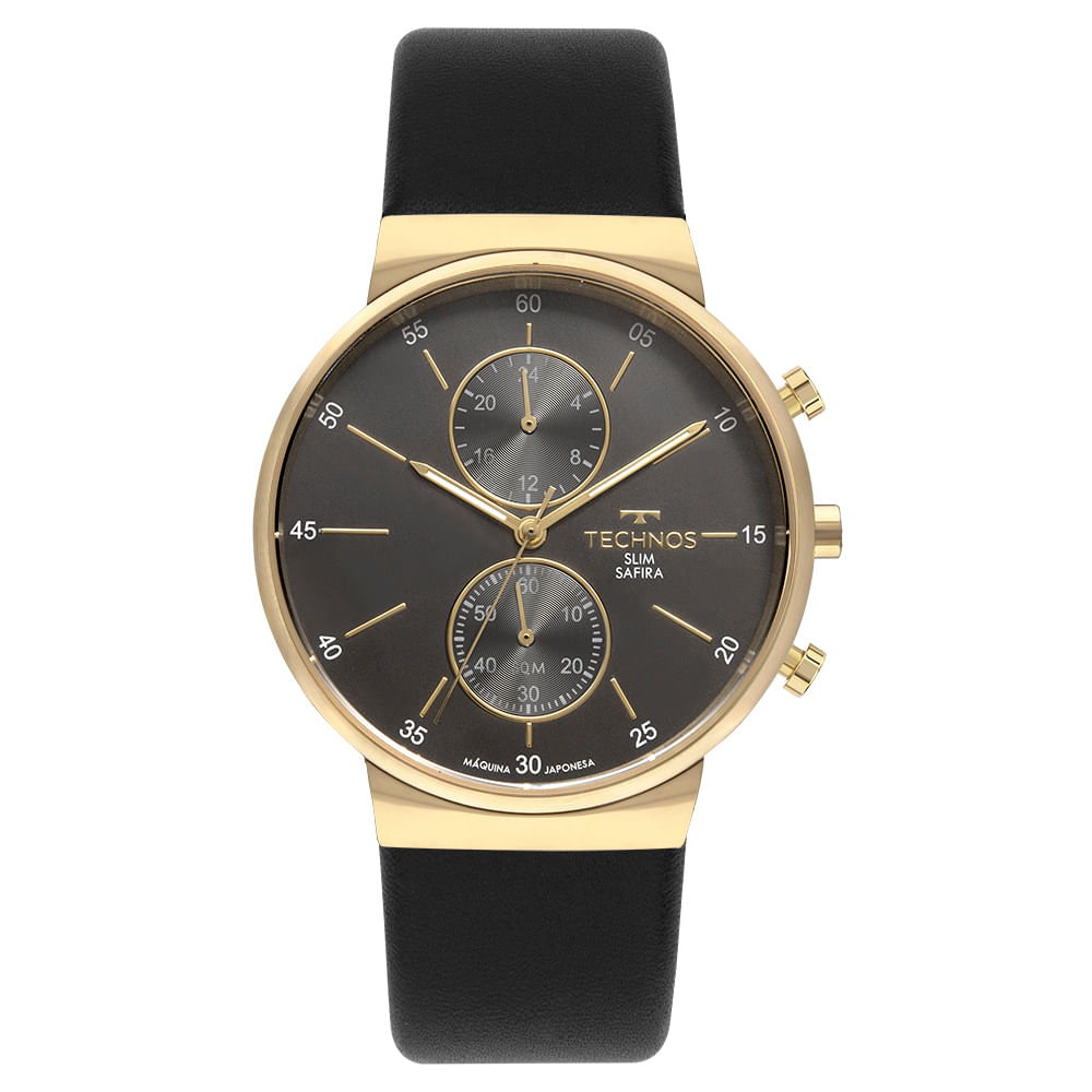 TECNOS 　SLIM　NEAT Relógio Technos Masculino Slim Dourado ultrafino - GM17AC/T1P