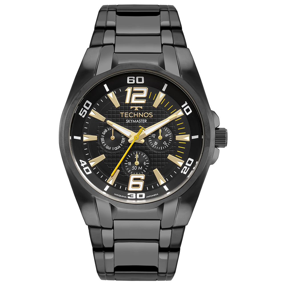 Technos skylight skylady ペア Relógio Technos Masculino Skymaster Preto - 6P79CF/1P