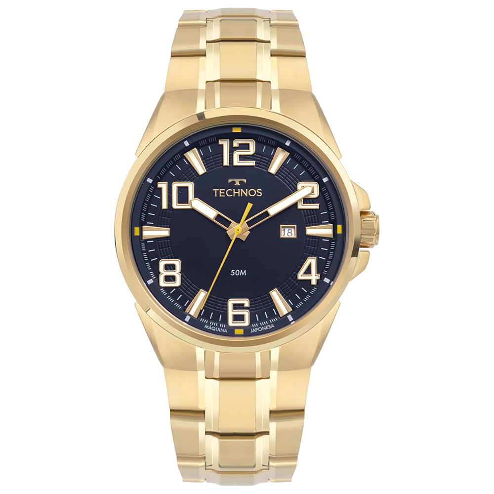 Relógio Technos Masculino Skymaster Dourado Resistente á água