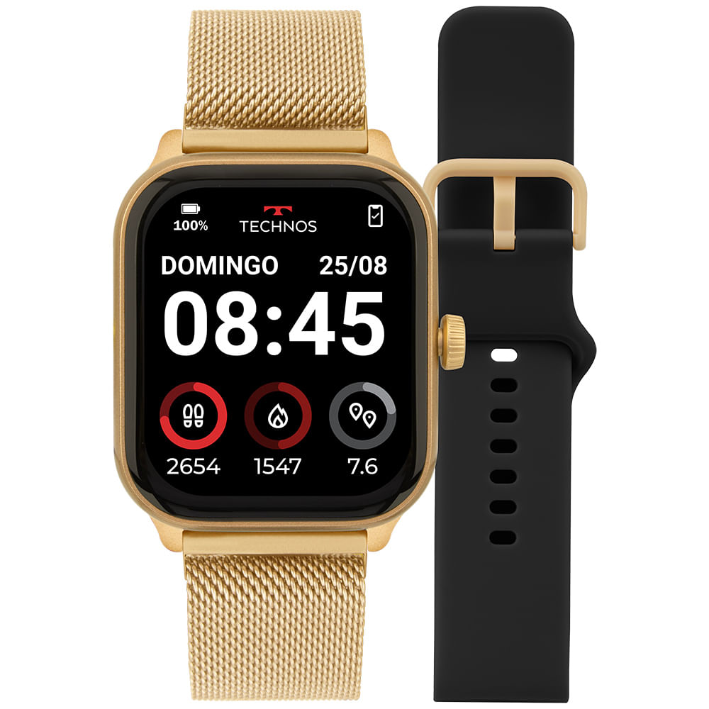 ジャパンテクノロジー　オブトゥース Smartwatch Technos Connect MAX Dourado e Prata - TMAXAN/8D