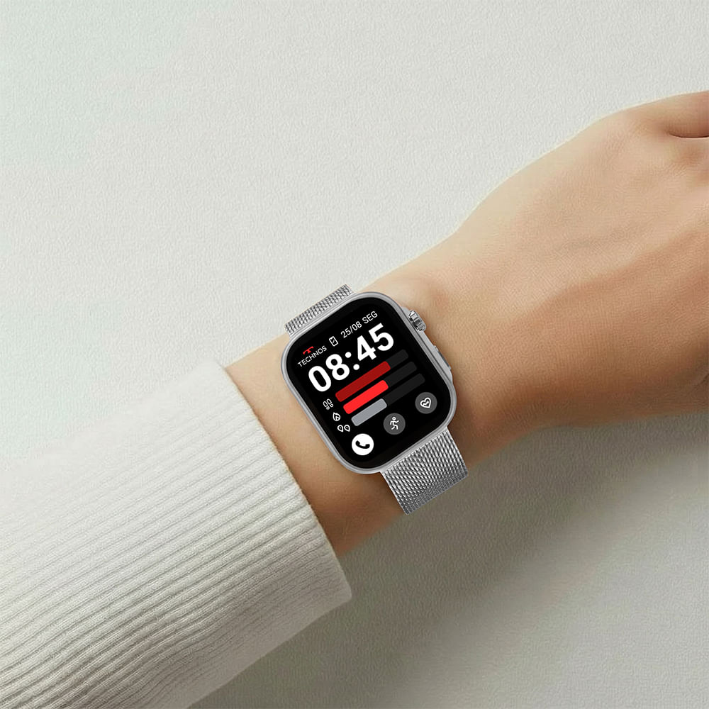 Smartwatch Technos Connect Max Call Prata - TMAXCAB/9K