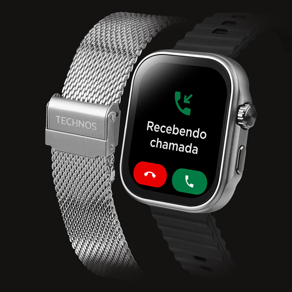 0209-01  maecさま Smartwatch Technos Connect Max Call Prata - TMAXCAB/9K