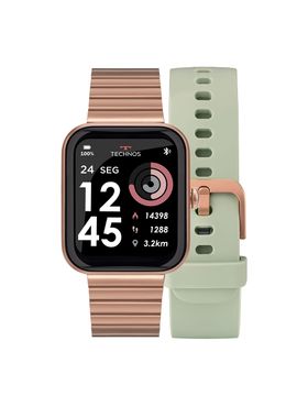 Smartwatch Technos Connect MAX Rose e Verde