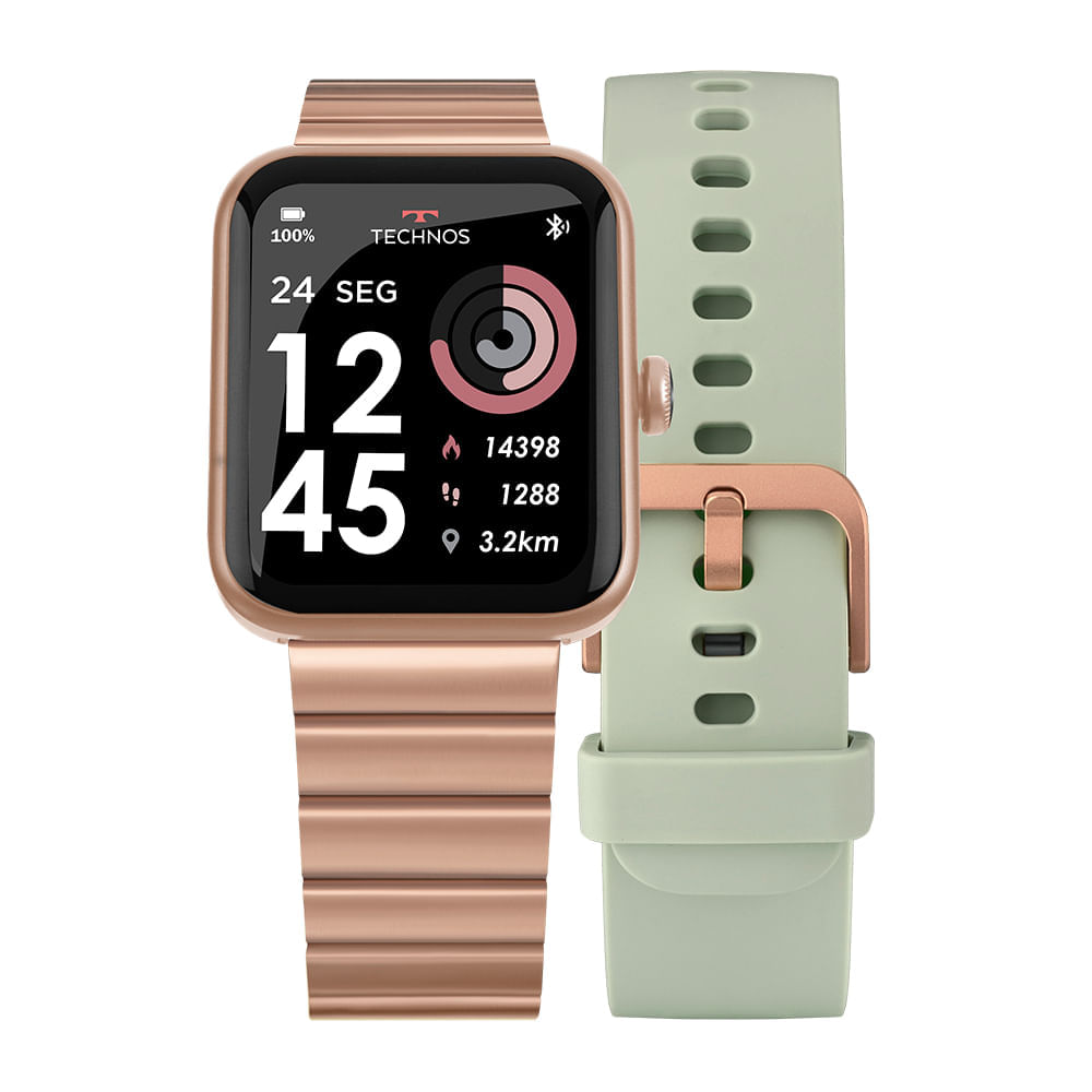 ジャパンテクノロジー　オブトゥース Smartwatch Technos Connect MAX Dourado e Prata - TMAXAN/8D