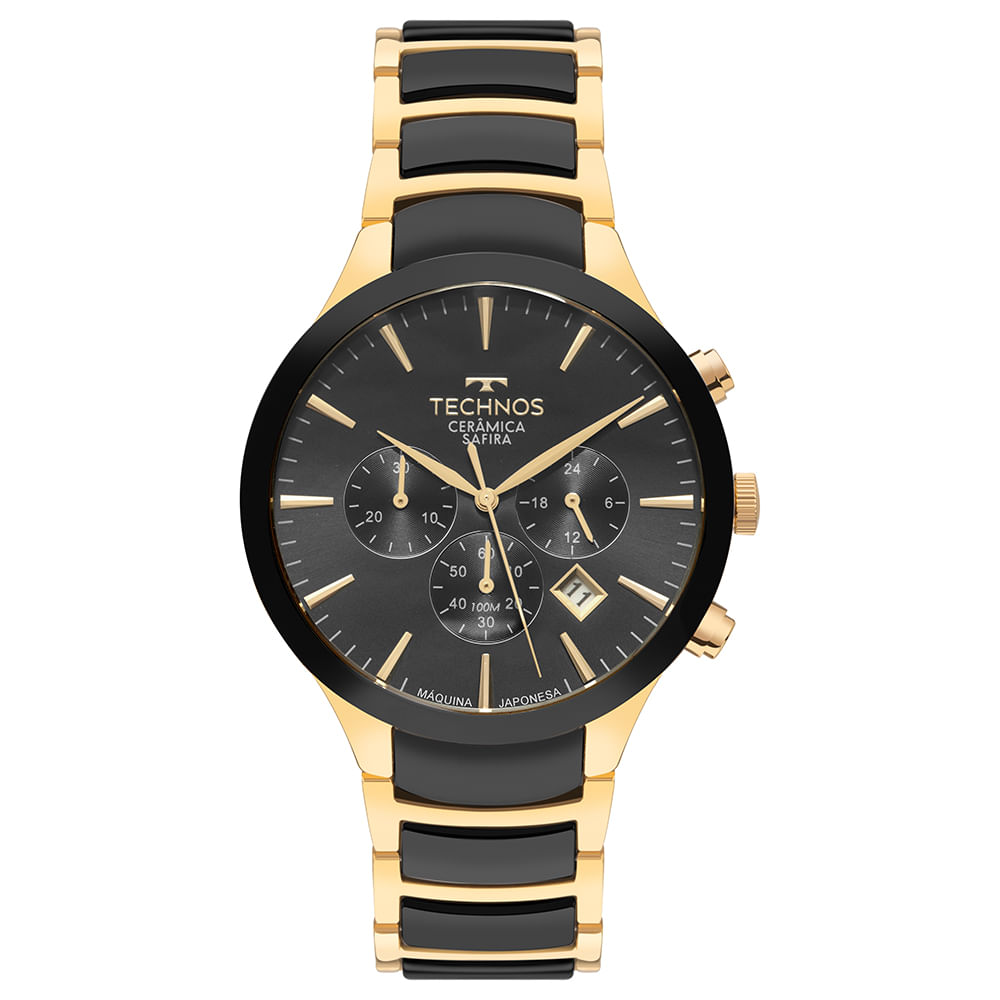 Relógio Technos Masculino Cerâmica Dourado - JS25BDD/2P