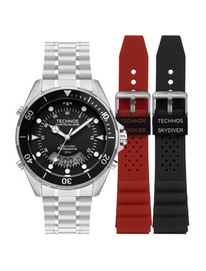 Relógio Technos Masculino Skydiver Prata