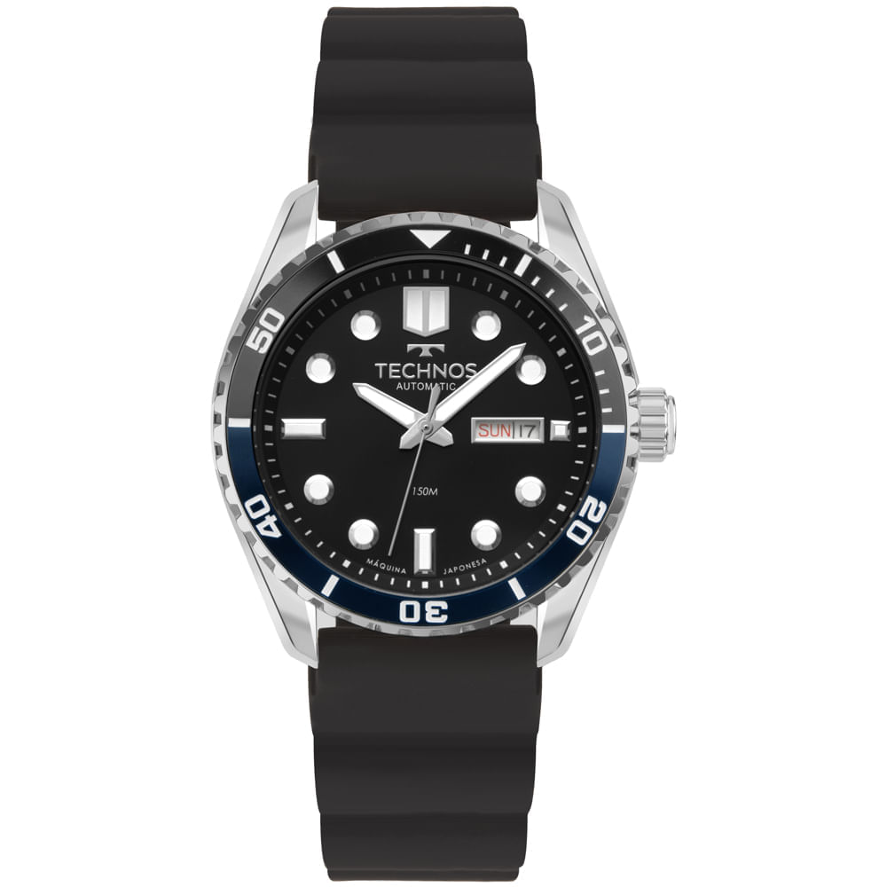Relógio Technos Masculino Automático Diver Prata - 8205PJ/2P
