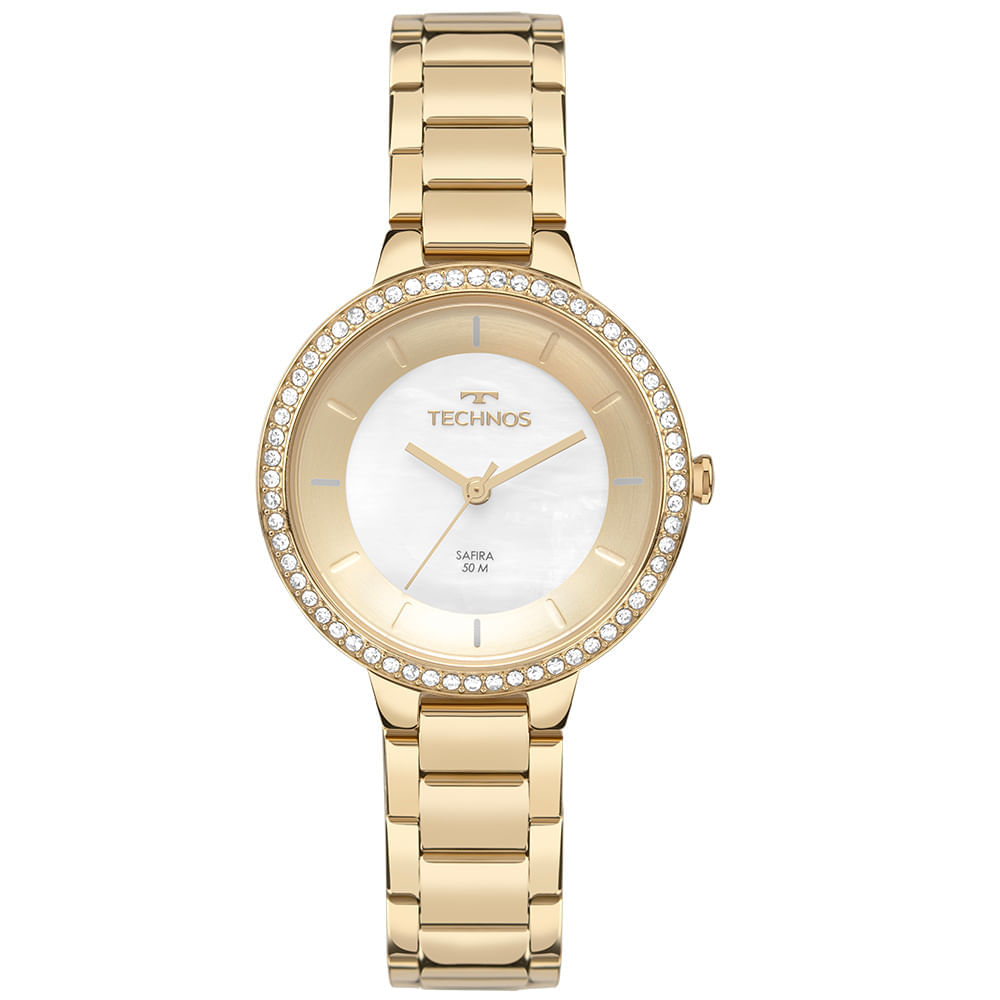 Relógio Feminino Technos Dourado Slim Safira - VJ21AC/1D