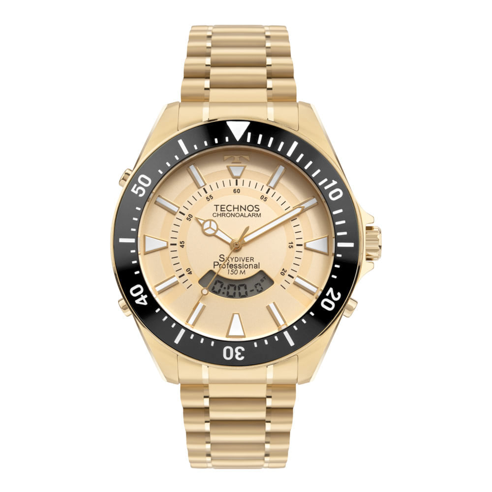Relógio Technos Skydiver Dourado Resistente à água- WT2050AK/1D