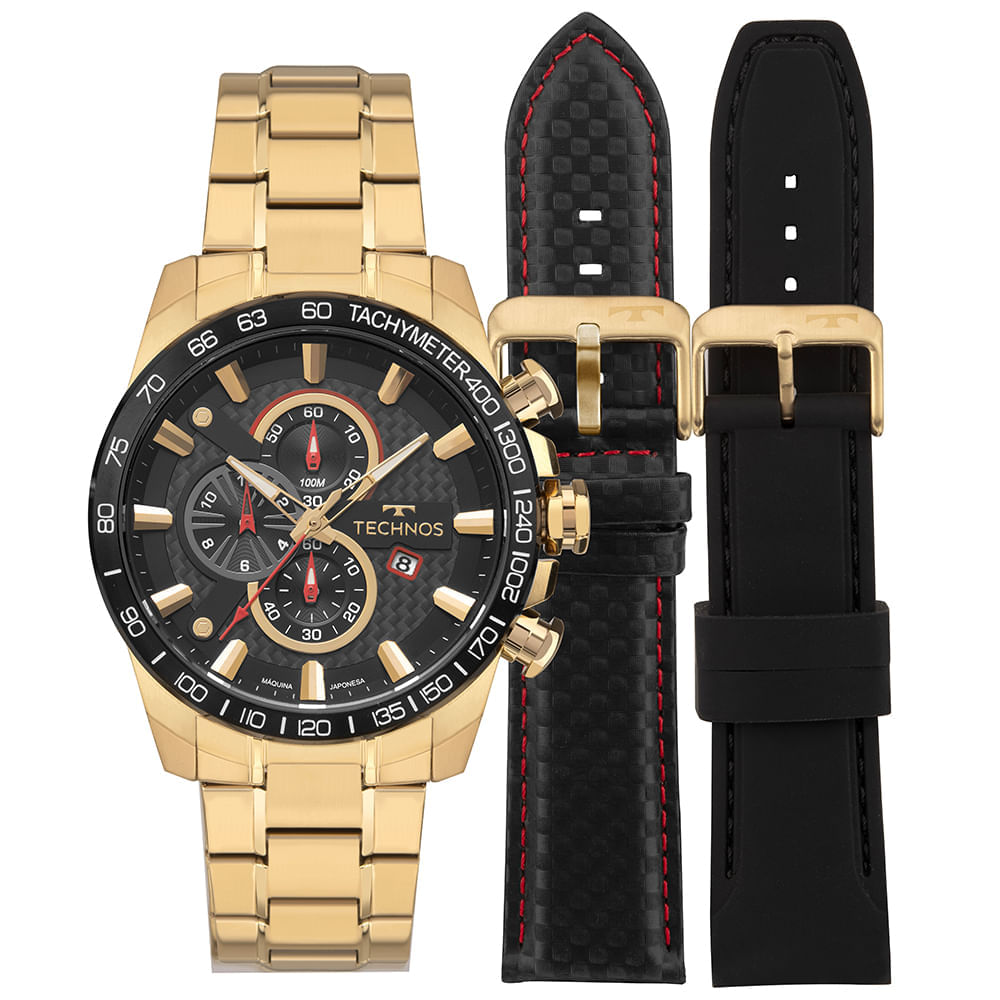 A3 【Tanko様】 No.856/No.913/No.911/No.826 Relógio Technos Masculino Ts Carbon Dourado - OS1ABR/T1P