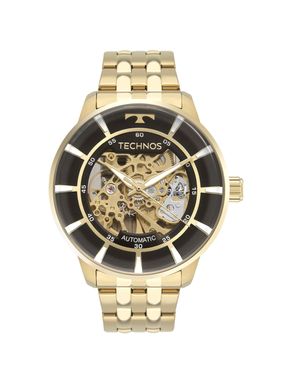 Relógio Technos Masculino Automático Skeleton Dourado