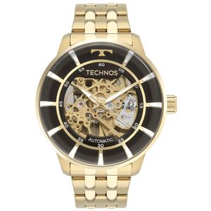 Relógio Technos Masculino Automático Skeleton Dourado - G3265AA/1P