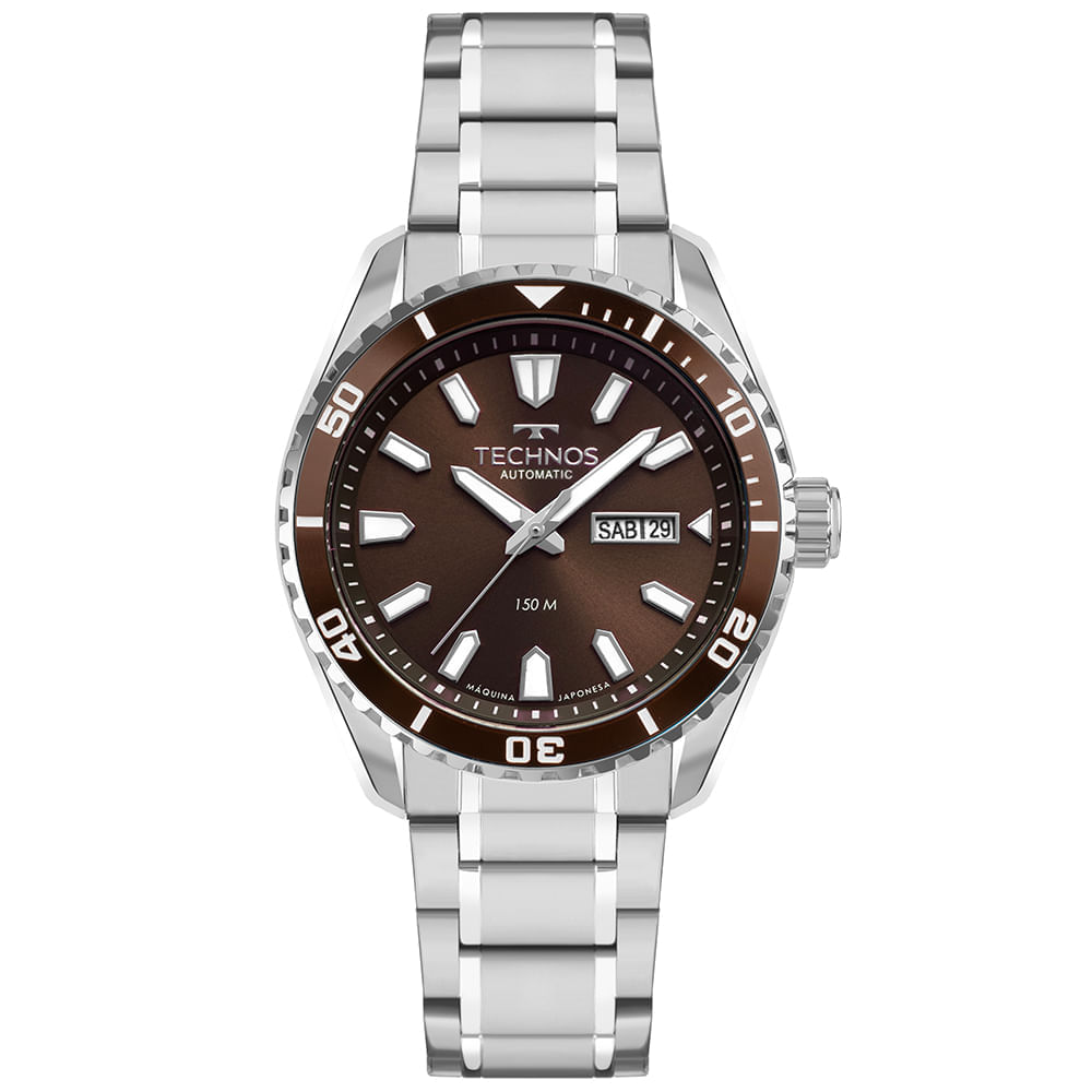 Relógio Masculino Automático Prata - Technos - 8205PE/1M