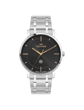 Relógio Technos Masculino Slim Prata