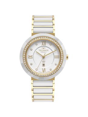 Relógio Technos Feminino Cerâmica Dourado