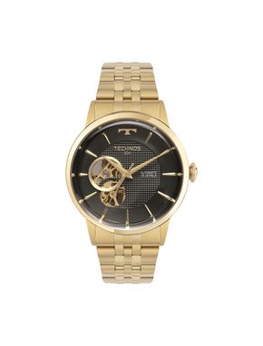 Relógio Technos Automatico Masculino  Open Heart Dourado