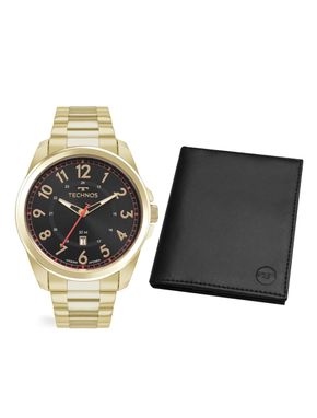 Kit Technos Masculino Militar Dourado